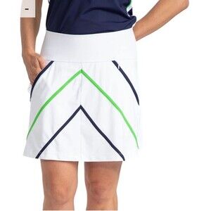 Kinona Golf Skort White Show Me the Way Size LARGE Italian Fabric